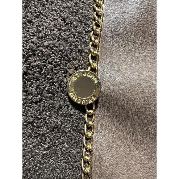 St John Sweater Pants Set Womens Medium Brown Gold Chain Detail Made USA Damaged - Picture 3 of 16